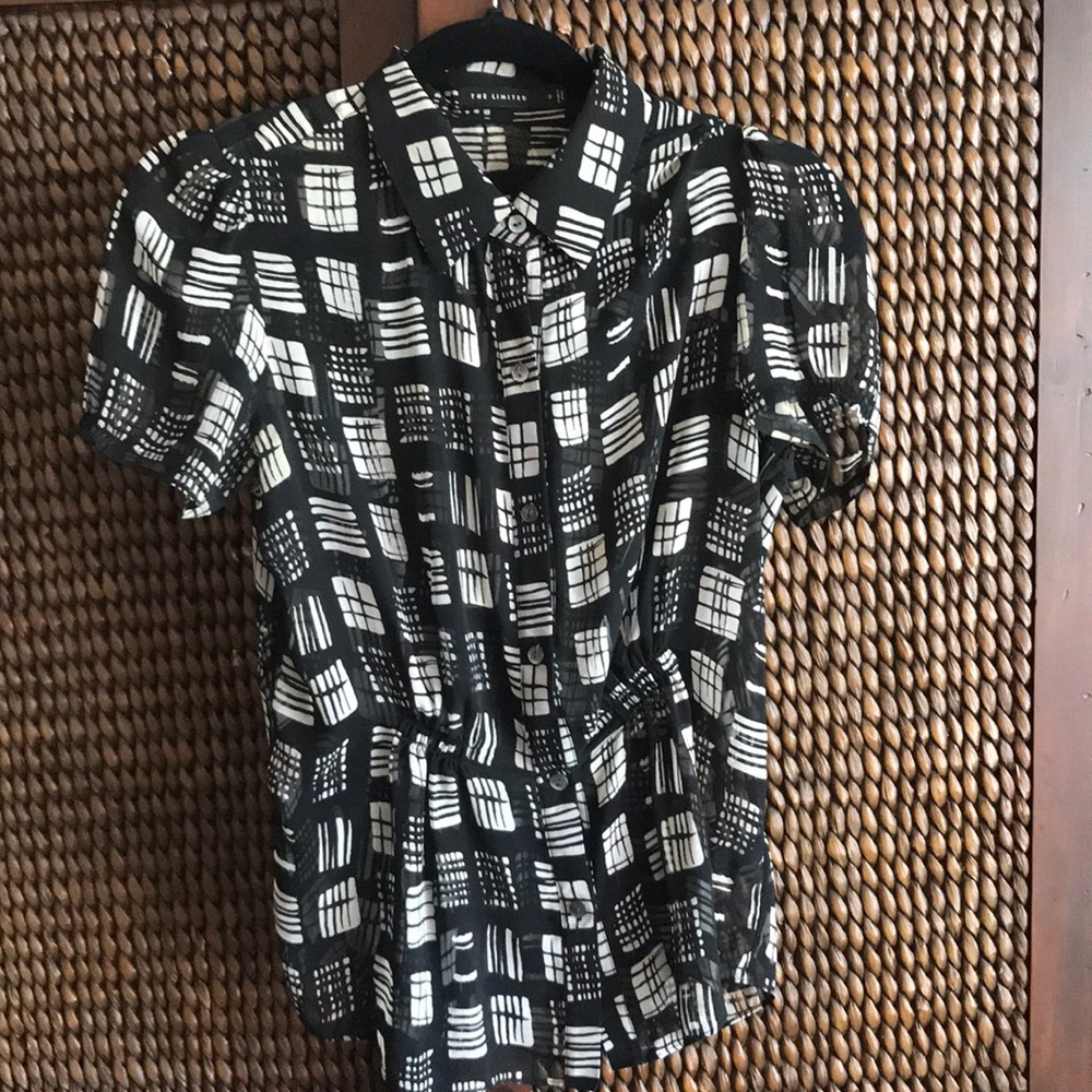 The Limited Black & White Dress Top